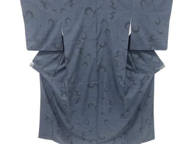 JAPANESE KIMONO / VINTAGE KIMONO / DORO OSHIM TSUMUGI (5maruki) / WOVEN ARABESQUE FLOWER